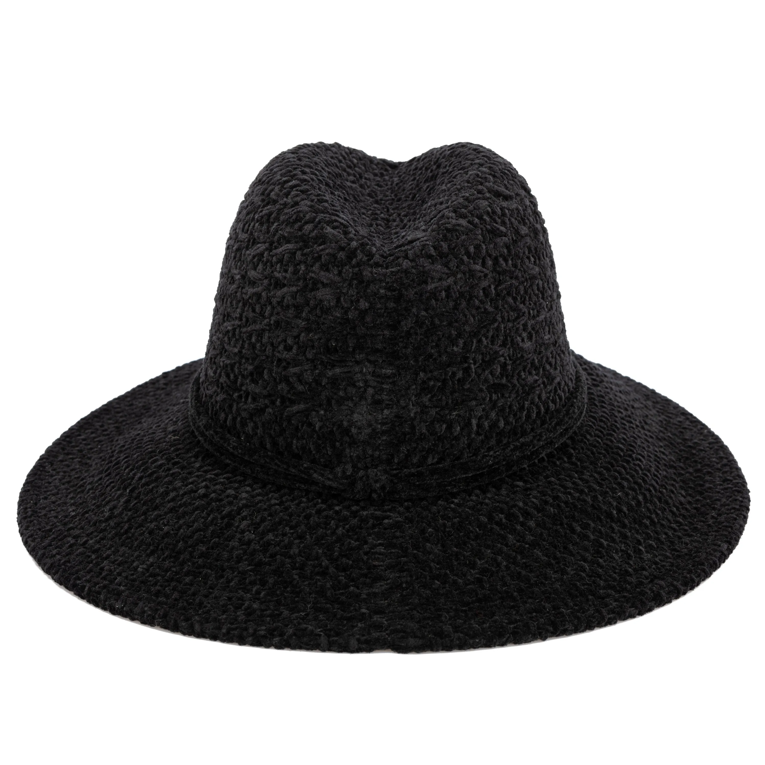 Women's Chenille Knit Wide Brim Fedora