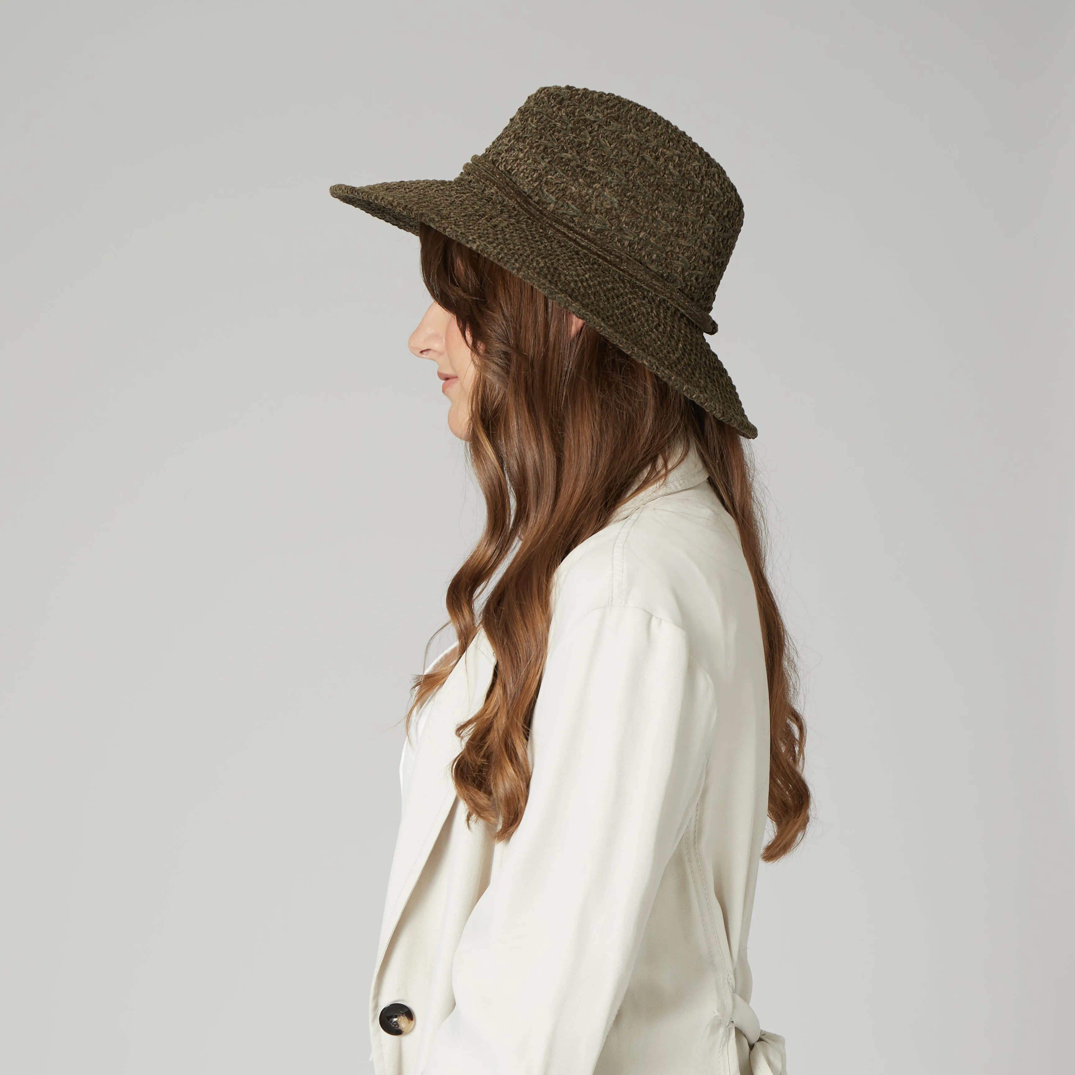 Women's Chenille Knit Wide Brim Fedora