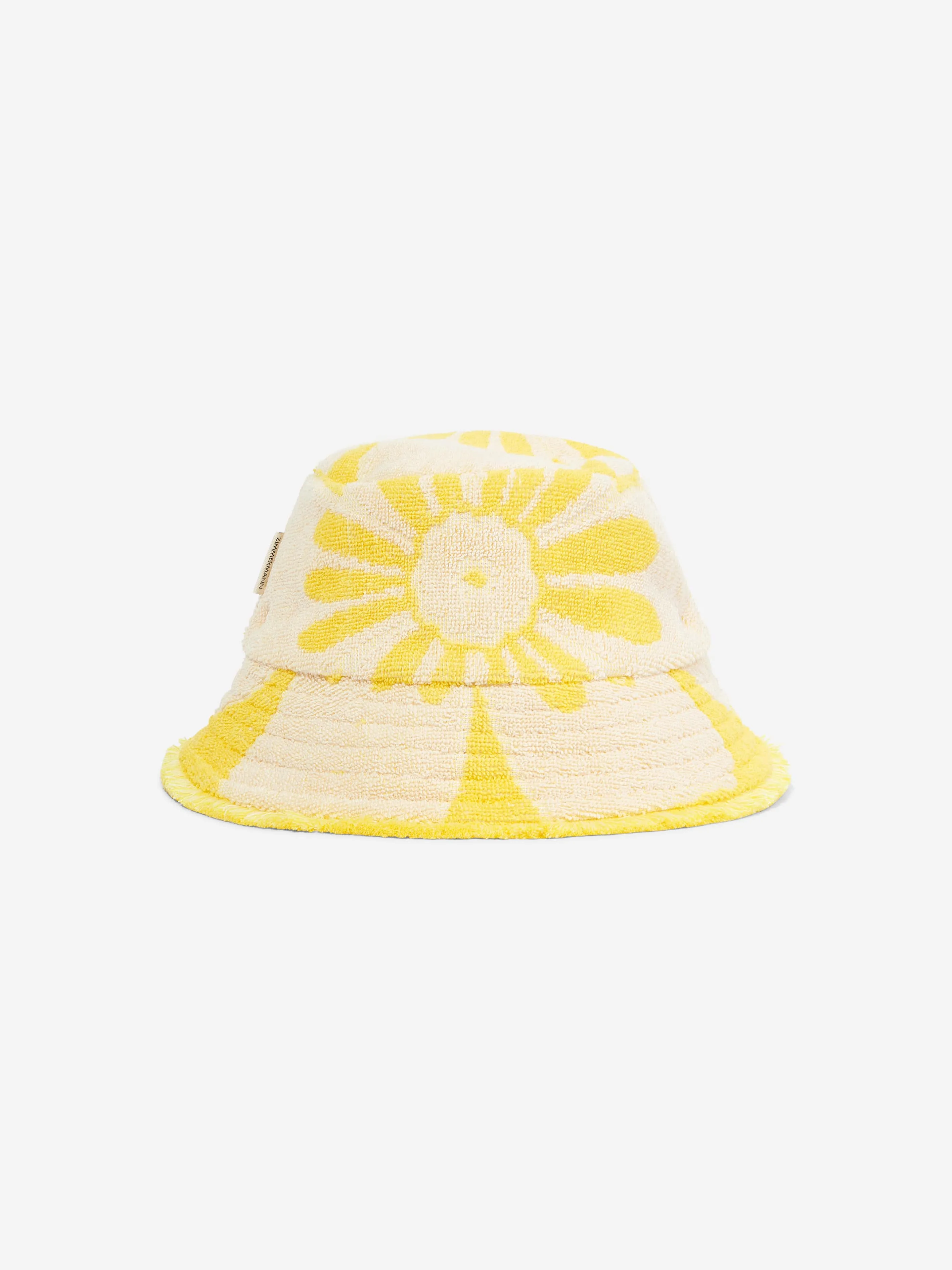 Zimmermann Girls Jacquard Towel Bucket Hat in Yellow